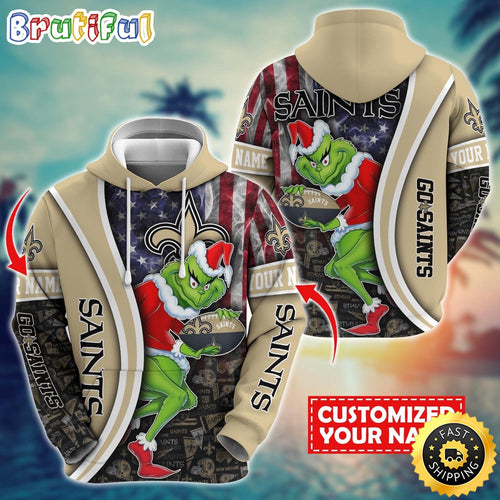 Personalized NFL New Orleans Saints Hoodie Grinch Unisex Hoodie
