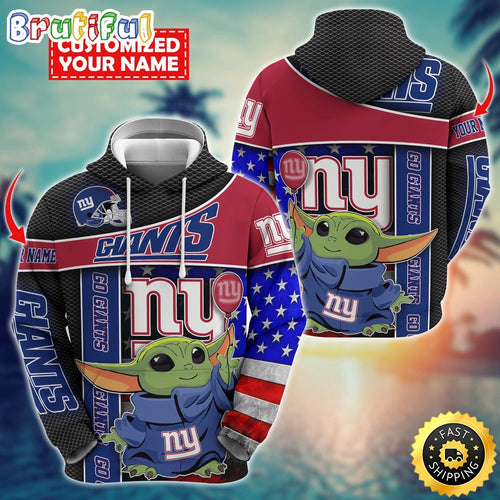 Personalized NFL New York Giants Hoodie Baby Yoda Unisex Hoodie