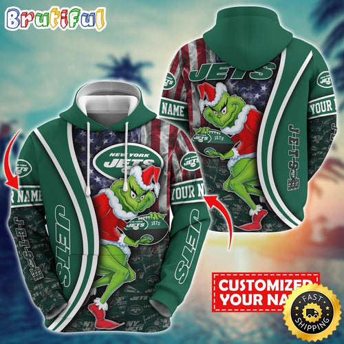 Personalized NFL New York Jets Hoodie Grinch Unisex Hoodie