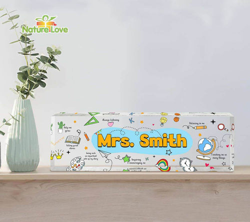 Personalized Teacher Appreciation Desk Name Plate Acrylic Plaque Back To School Gifts for Teacher