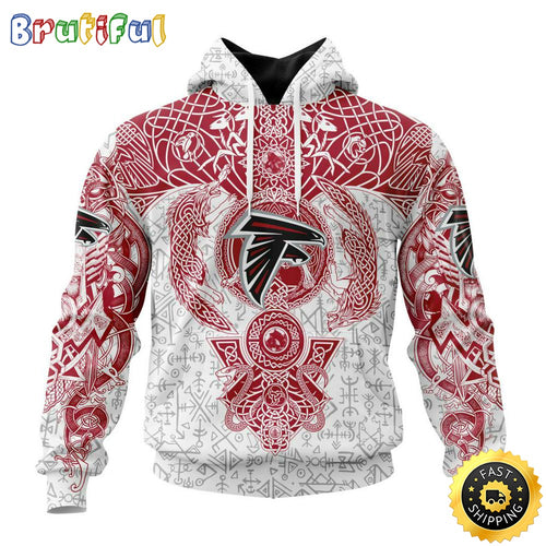 Personalized NFL Atlanta Falcons Hoodie Norse Viking Symbols All Over Print 3D Hoodie