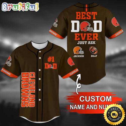Personalized NFL Cleveland Browns Baseball Jersey Team Spirit Tops