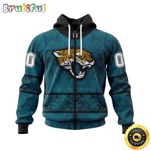 Personalized NFL Jacksonville Jaguars All Over Print Zip Hoodie 3D Specialized Native With Samoa Culture Unisex Hoodie