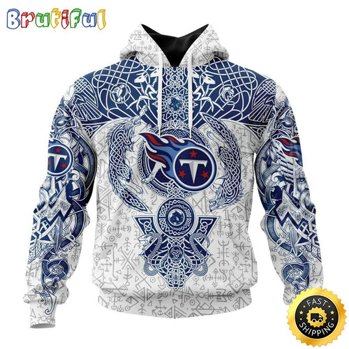 Personalized NFL Tennessee Titans Hoodie Norse Viking Symbols All Over Print 3D Hoodie