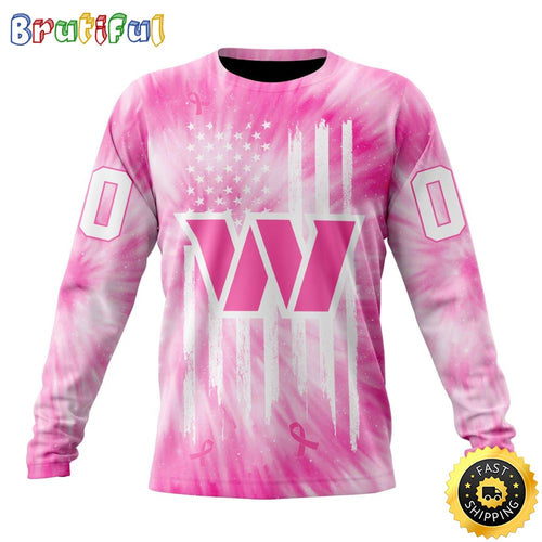 Personalized NFL Washington Commanders Crewneck Sweatshirt Special Pink Tie-Dye Unisex Sweatshirt