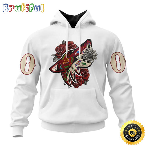 Personalized NHL Arizona Coyotes Hoodie Specialized Dia De Muertos 3D Hoodie Unisex Tshirt Hoodie