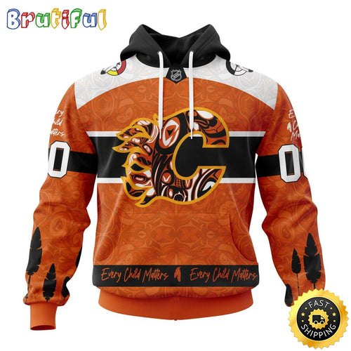 Personalized NHL Calgary Flames Hoodie Specialized Design Support Child Lives Matter All Over Print 3D Hoodie Unisex