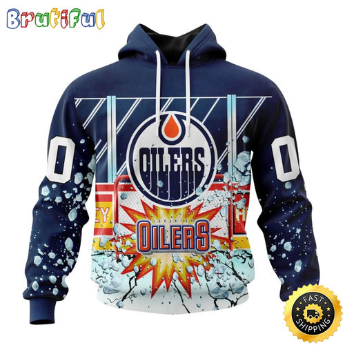Personalized NHL Edmonton Oilers Hoodie With Ice Hockey Arena 3D Hoodie Unisex Tshirt Hoodie
