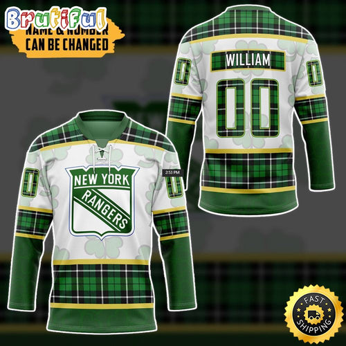 Personalized NHL New York Rangers St Patrick Day Hockey Jersey Nhl Hockey Jerseys