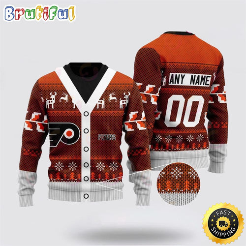 Personalized NHL Philadelphia Flyers Elk Pattern Ugly Christmas Sweater Perfect Gift For Football Fans