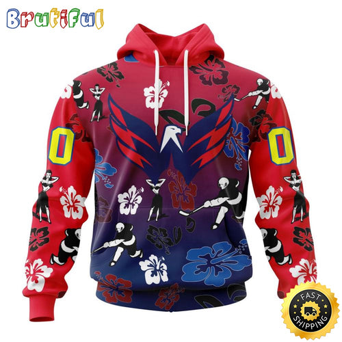 Personalized NHL Washington Capitals Hoodie Hawaiian Style Design For Fans Unisex 3D Hoodie