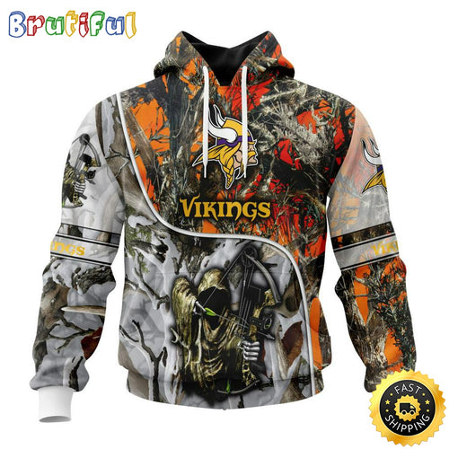 Personalized NFL Minnesota Vikings Hoodie Special Fall And Winter Bow Hunting All Over Print 3D Hoodie