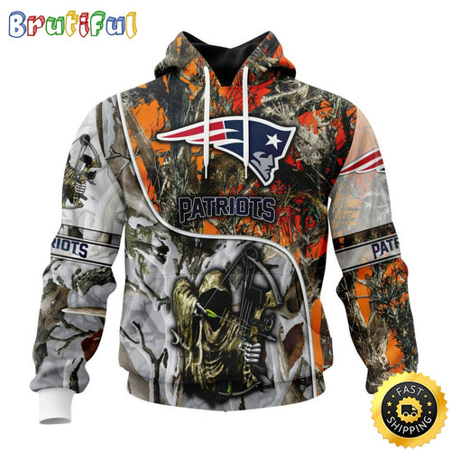 Personalized NFL New England Patriots Hoodie Special Fall And Winter Bow Hunting All Over Print 3D Hoodie