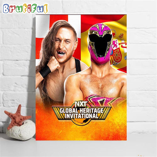 Pete Butch Dunne vs Axiom In The WWE NXT Global Heritage Invitational Wall Art Poster Canvas