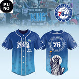 Philadelphia 76ers 2026 No Kings Freedom Runs The Field Baseball Jersey