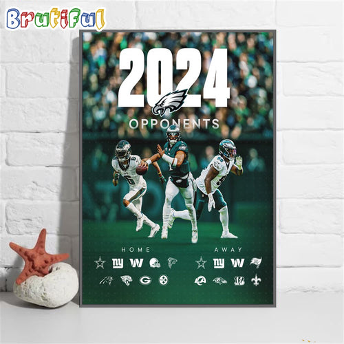 Philadelphia Eagles 2024 NFL Season Schedule Poster Canvas Art