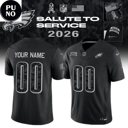 Philadelphia Eagles x Salute to Service 2026 Personalized Football Jersey
