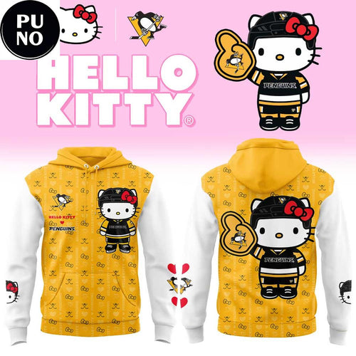 Pittsburgh Penguins x Hello Kitty Night 2026 Pattern Hoodie T-Shirt