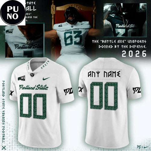 Portland State Vikings 2026 Battle Axe Personalized Football Jersey