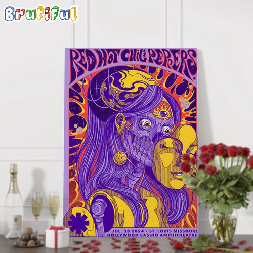 Red Hot Chili Peppers Hollywood Casino Amphitheatre Missouri July 30 2024 Wall Art Poster Canvas