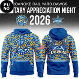 Roanoke Rail Yard Dawgs Military Appreciation Night 2026 Hoodie