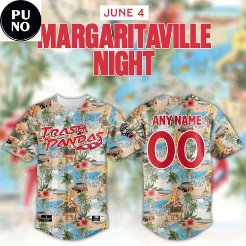 Rocket City Trash Pandas Margaritaville Night 2026 Personalized Baseball Jersey