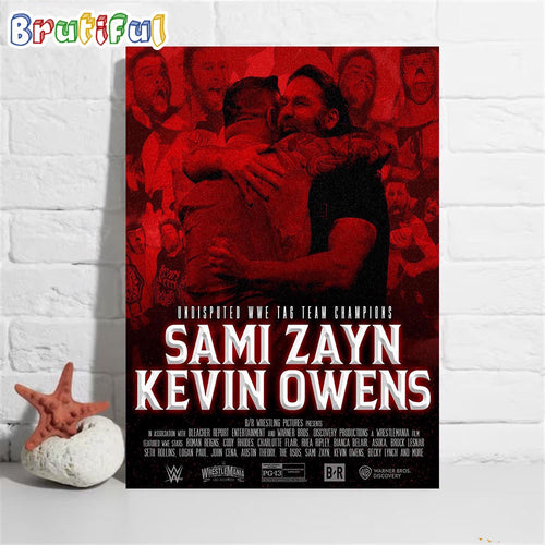 Sami Zayn And Kevin Owens Are Undisputed WWE Tag Team Champions Wall Art Poster Canvas