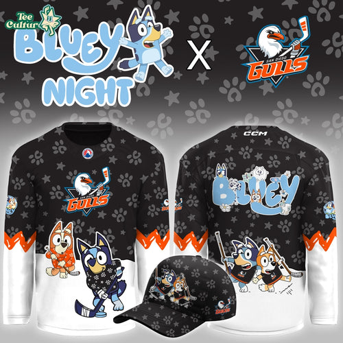 San Diego Gulls Bluey Night Game Limited Hockey Jersey