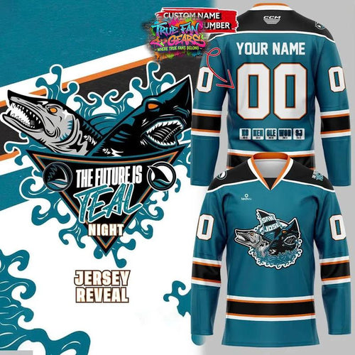San Jose Barracuda The Future Is Teal Night Hockey Jersey