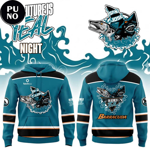 San Jose Sharks Barracuda The Future is Teal Night 2026 Hoodie T-Shirt