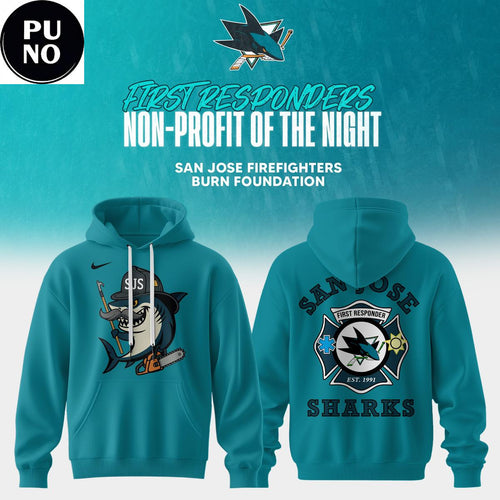 San Jose Sharks First Responders Night 2026 Firefighters Tribute Hoodie T-Shirt
