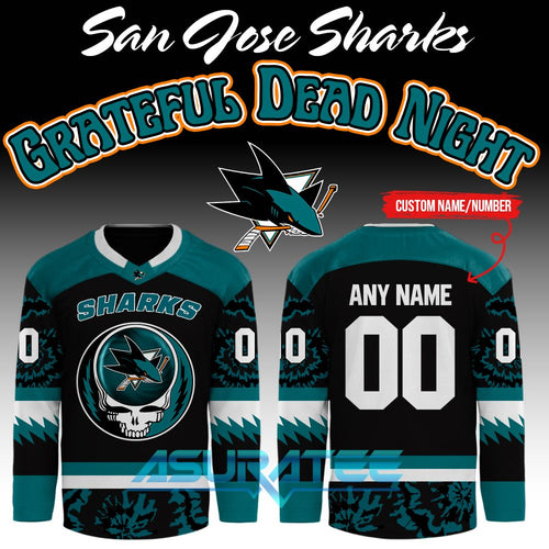 San Jose Sharks x Grateful Dead Night Collab 2026 Hockey Jersey