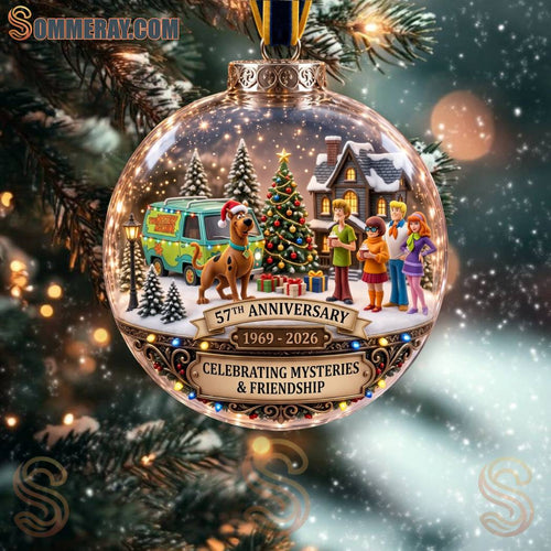 Scooby-doo 57th Anniversary 1969-2026 Celebrating Mysteries And Friendship Holiday Bauble Ornament
