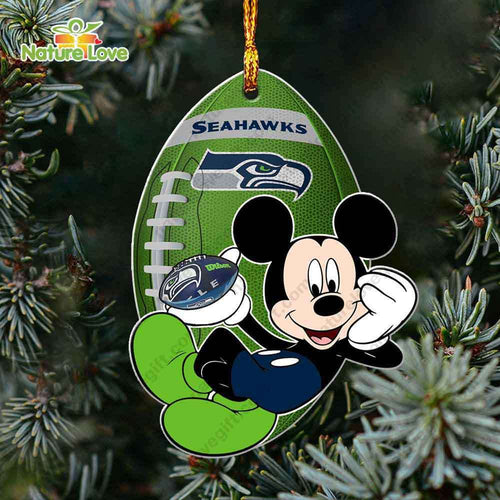 Seattle Seahawks Mickey Mouse Ornament Disney Christmas Decorations