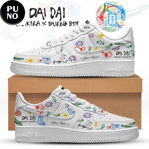 Shakira ft. Burna Boy World Cup 26 Dai Dai Custom Name Air Force 1 Shoes