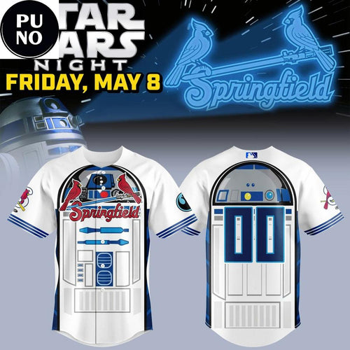 Springfield Cardinals 2026 Star Wars Night R2-D2 Personalized Baseball Jersey