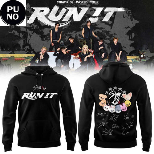 Stray Kids Run It World Tour 2026 Signature Skzoo Hoodie T-Shirt