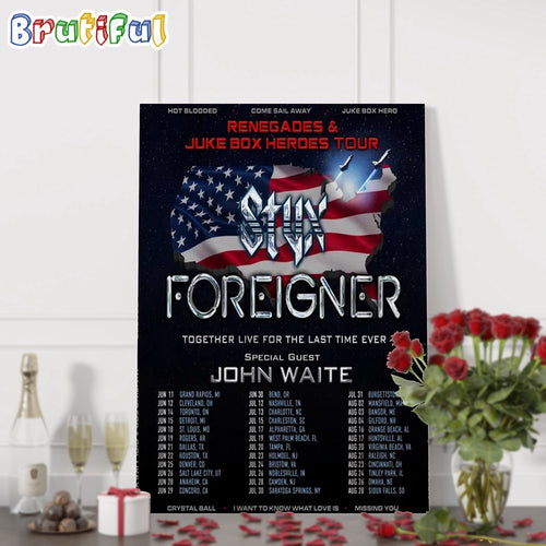 Styx And Foreigner Summer 2024 Tour Wall Art Poster Canvas