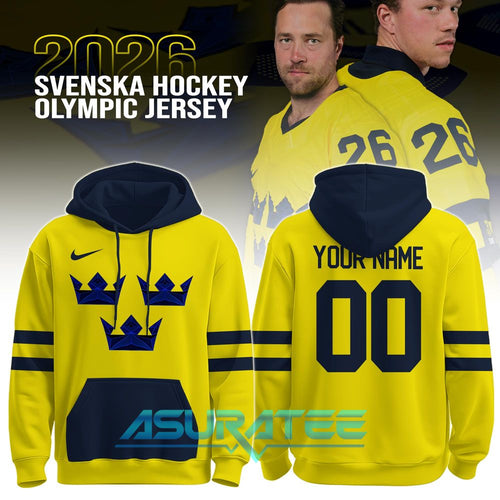 Sweden Olympic 2026 National Ice Hockey Team Hoodie Set