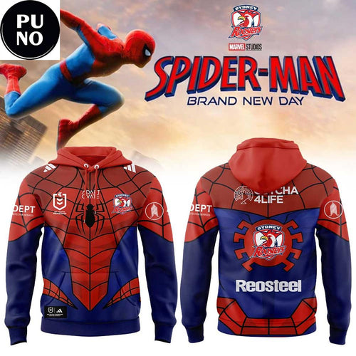 Sydney Roosters x Spider-Man 2026 Hoodie T-Shirt