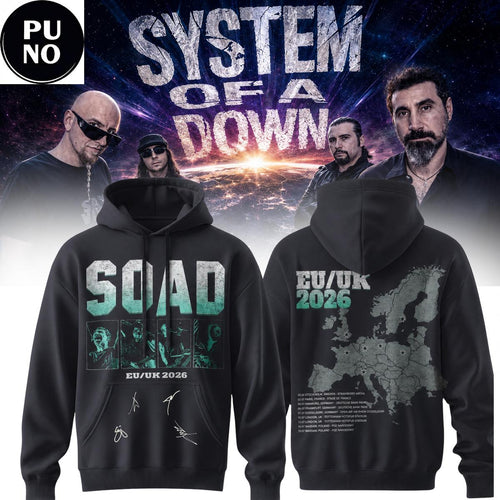 System of a Down EU/UK Tour 2026 Map Hoodie T-Shirt