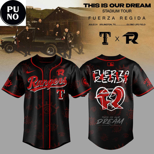 Texas Rangers x Fuerza Regida This Is Our Dream Stadium Tour 2026 New Baseball Jersey
