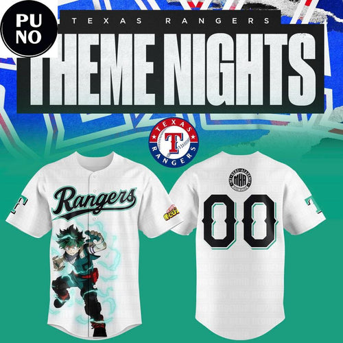 Texas Rangers x My Hero Academia Night 2026 Personalized Baseball Jersey
