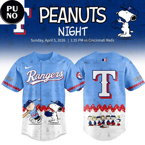 Texas Rangers x Peanuts Night 2026 Baseball Jersey