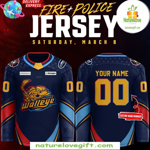 Toledo Walleye Fire Police Hockey Jersey Hockey Sweater