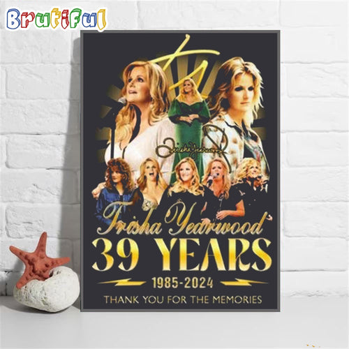 Trisha Yearwood 39 Years 1985-2024 Thank You For The Memories Wall Art Poster Canvas