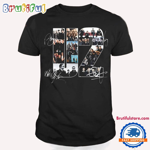 U2 Band Achtung Baby Tour Signatures 2024 T Shirt