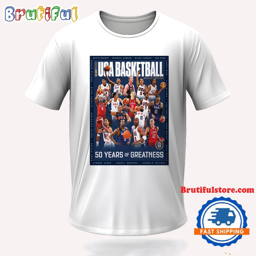 USA Basketball Team Player 50 Years Of Greatness TShirt