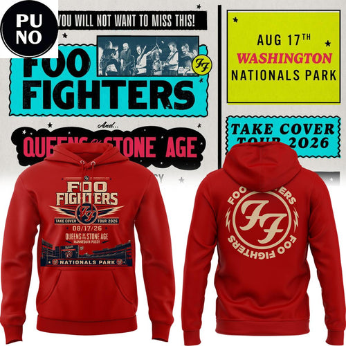 Washington Nationals x Foo Fighters Take Cover Tour 2026 Hoodie Shirt