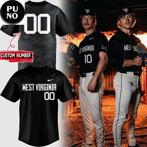 West Virginia Mountaineers 2026 Coal Rush Uniform Personalized Baseball Jersey